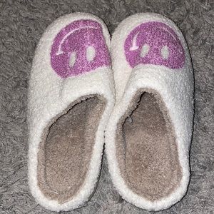 Purple Smiley Slippers
